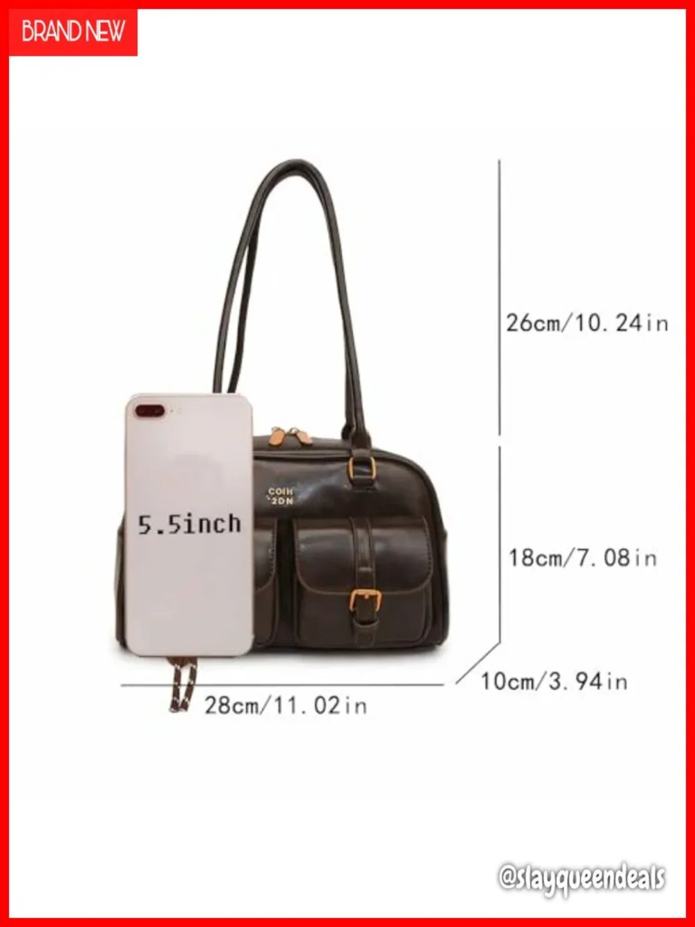 Vintage Faux Leather Hobo Shoulder Bag Women Y2K Purse Double Buckle Pockets
